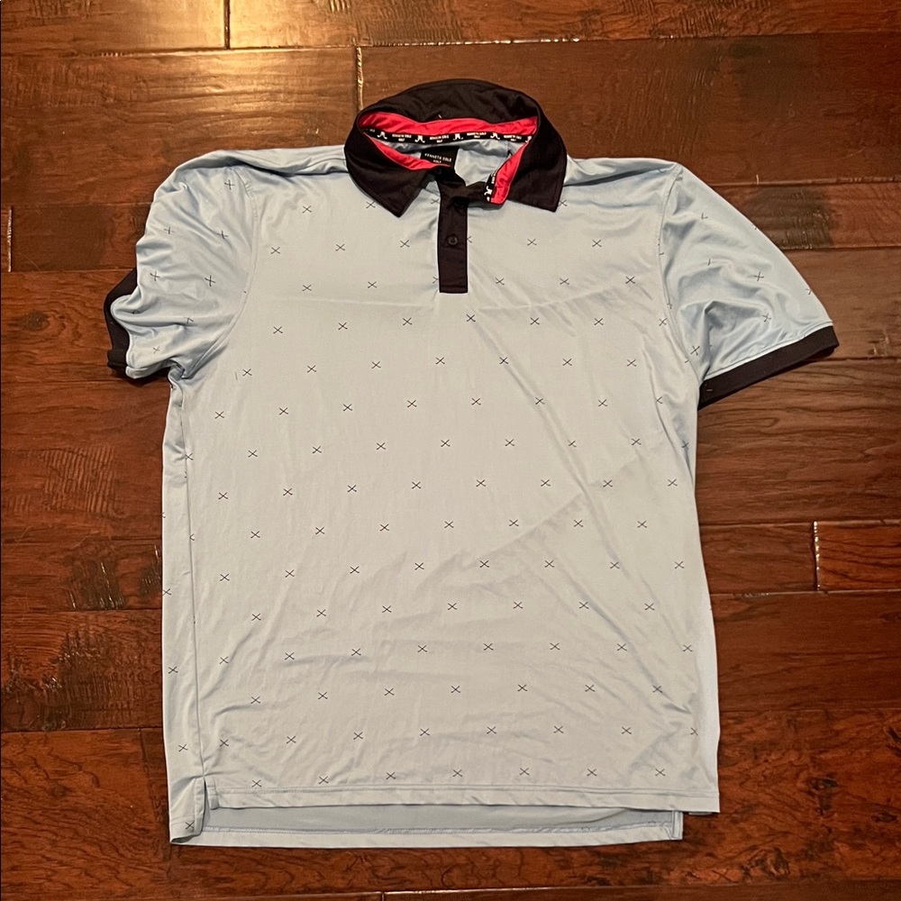 Kenneth Cole Sky Blue Polo with Black Trim